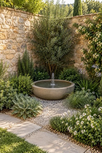 Giardino con fontana compatta